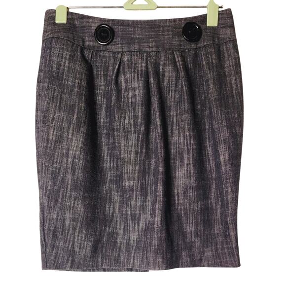 VTG 80s Amy Byer Grey Pencil mini Skirt Sz 3 Big Buttons Corpcore preppy office - Picture 1 of 7